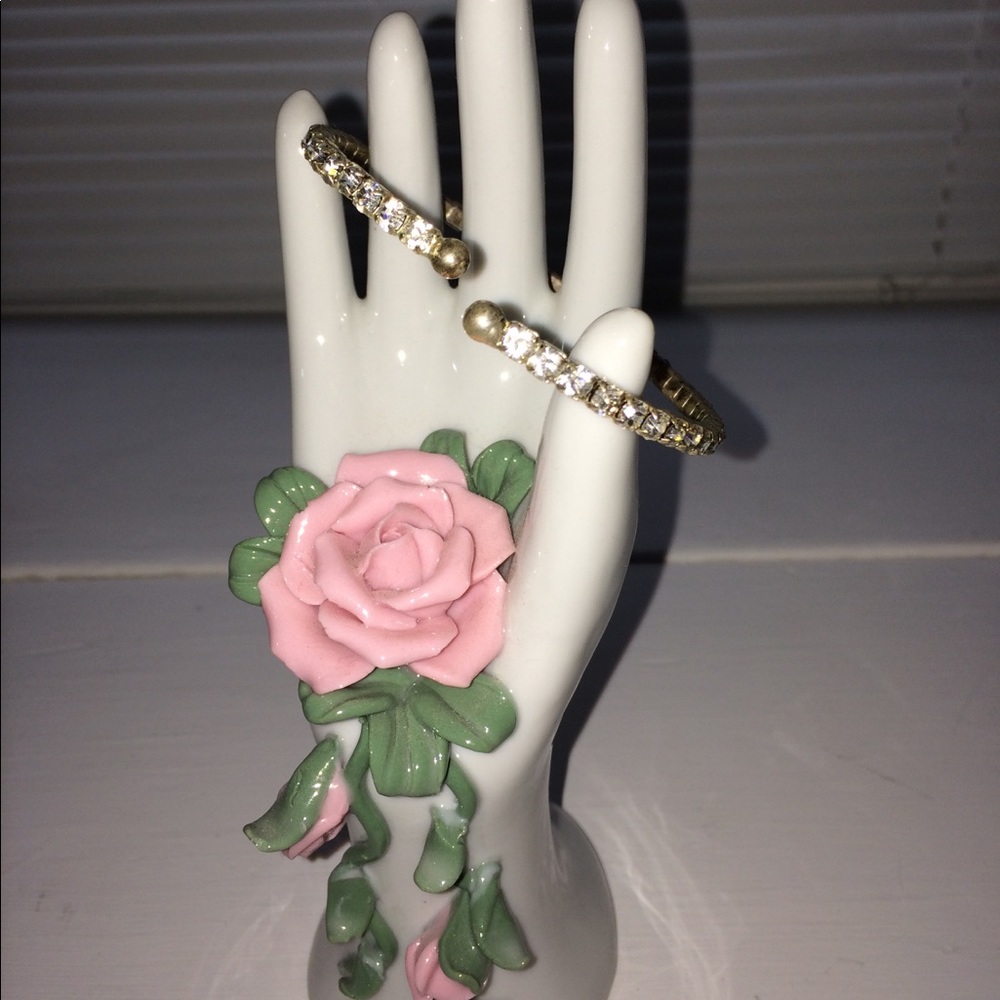 Euc Rhinestone open wrap bracelet